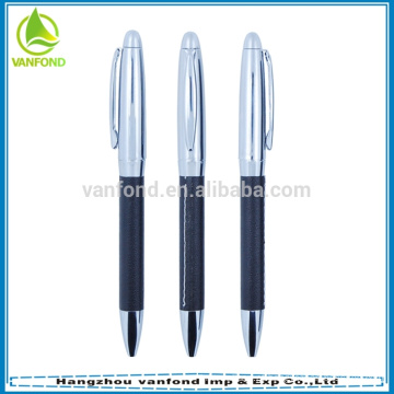 Alta qualidade presente relativo à promoção caneta marca logotipo couro metal caneta